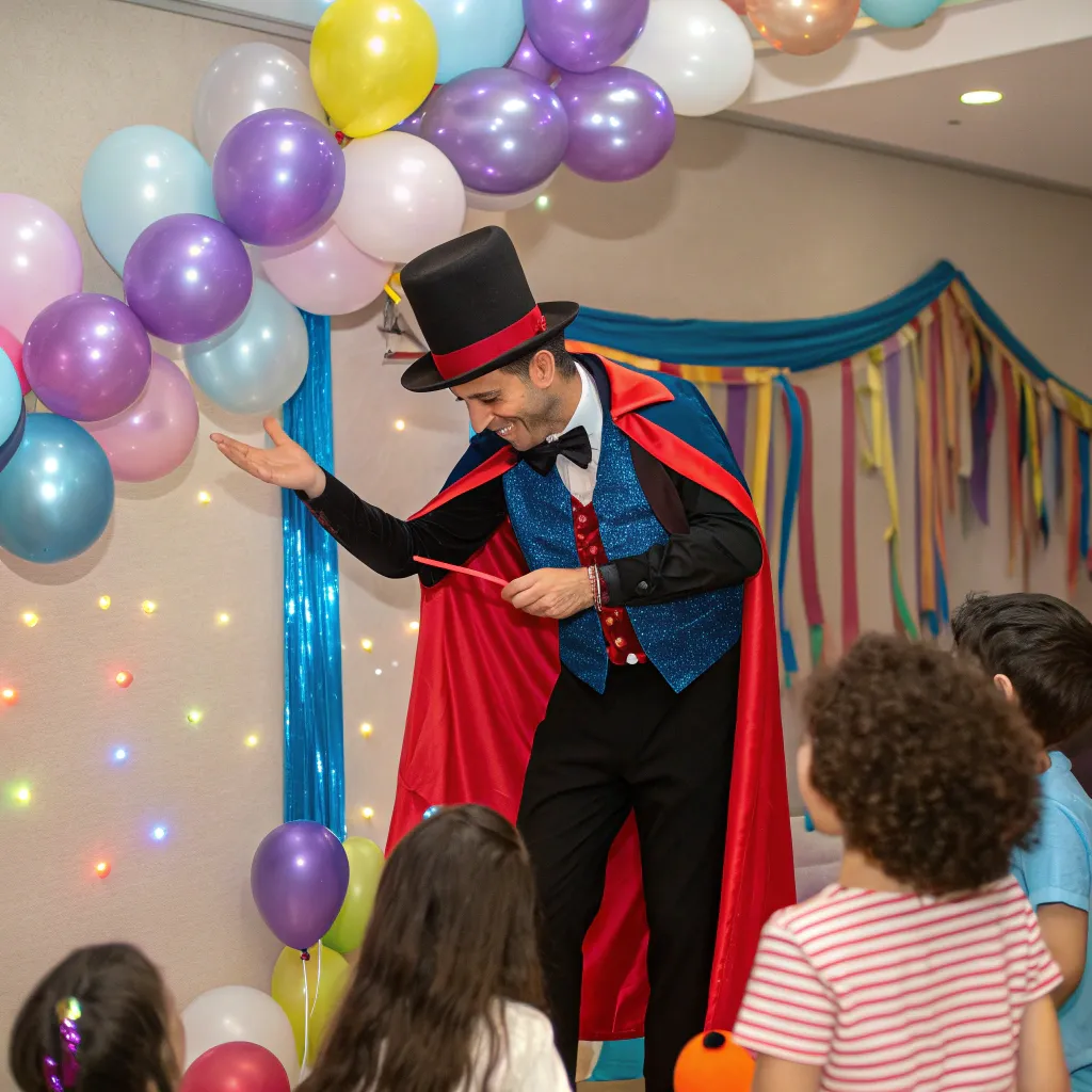 Magician at a kids party